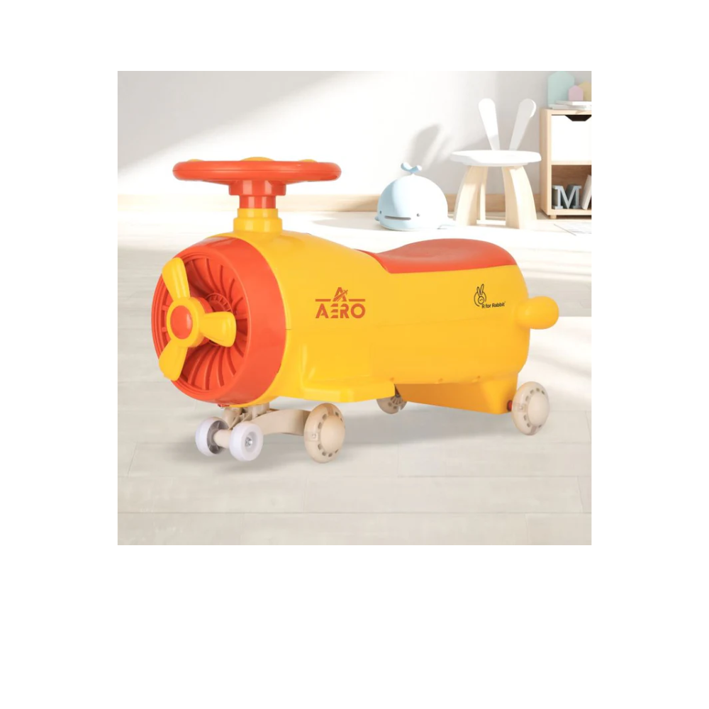 R for Rabbit Iya Iya Aero Swing Car Up to 75 Kgs Yellow Orange