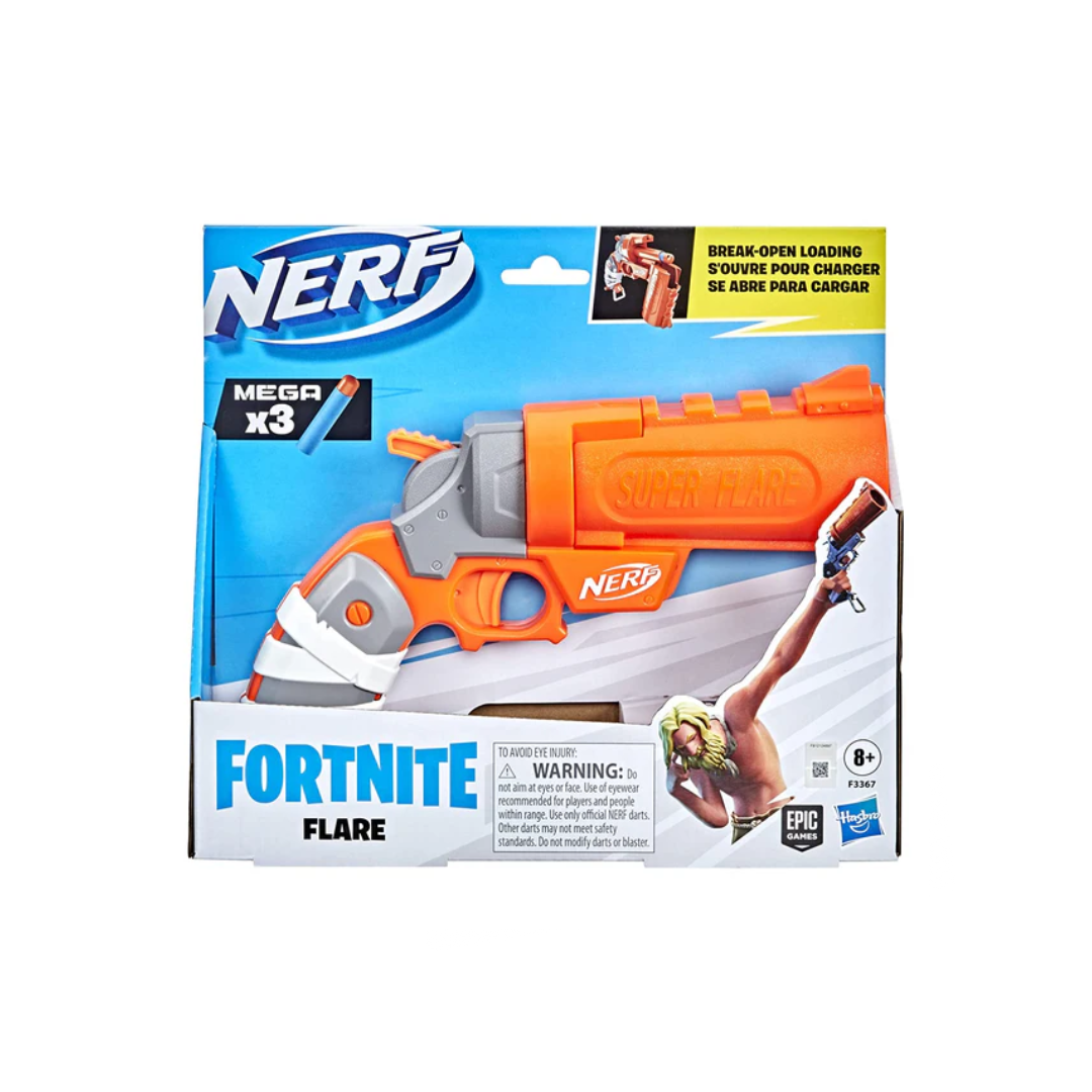 Hasbro NERF Fortnite Flare Dart Blaster including 3 Mega Darts