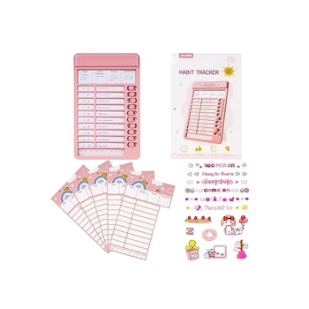 Senmu Habit Tracker Chart, Plastic Checklist Board with 15 Detachable Cardstock to Do List