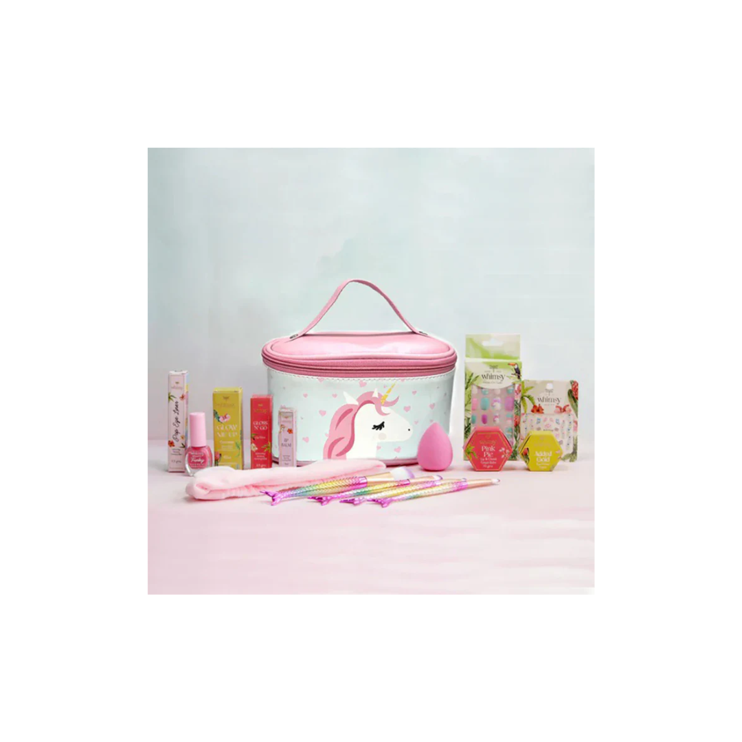 Whimsy Beauty Girls 13Pcs Unicorn Travel Beauty Vanity Kit