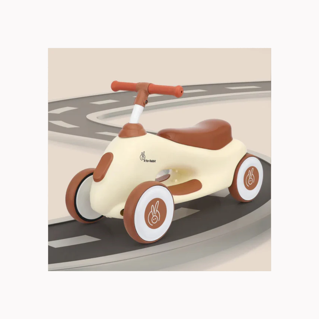 R for Rabbit Speedster Zoomy Push Ride on Car Cream Brown