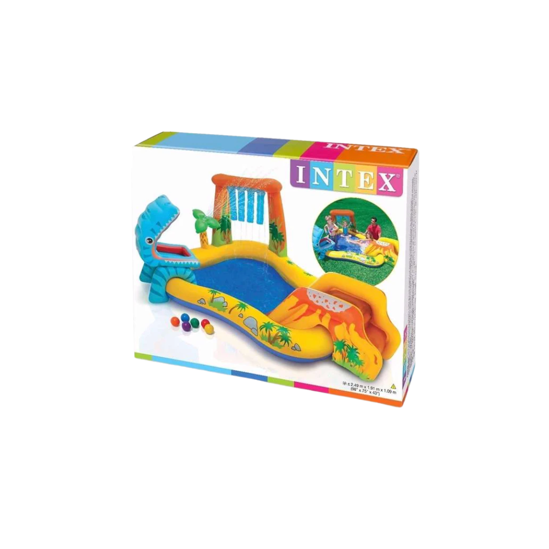 INTEX 57444 INFLATABLE DINOSAUR PLAY CENTER Inflatable Swimming Pool (Multicolor)