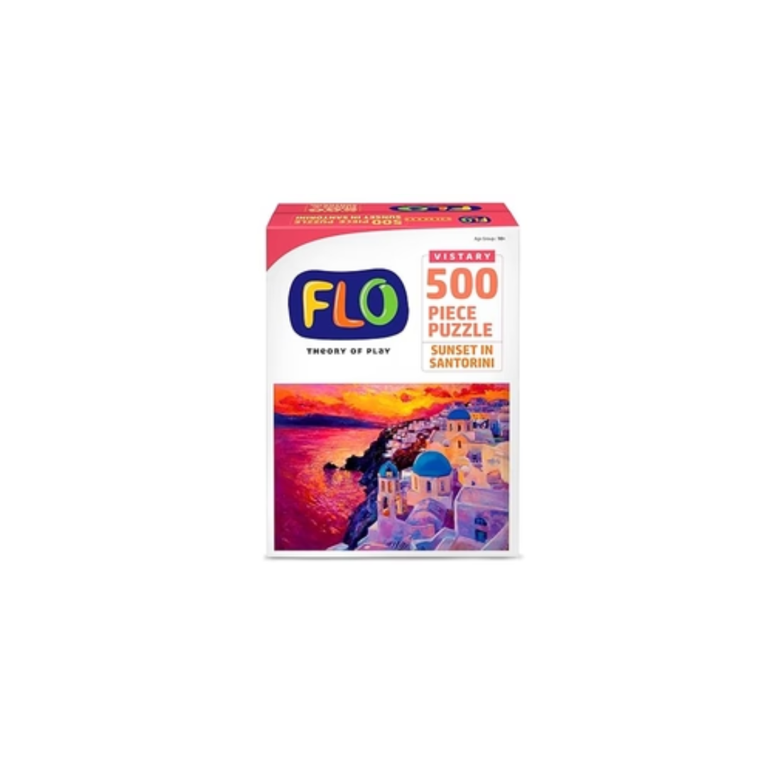 Flo 500 Puzzle Sunset In Santorini Jigsaw Puzzle for kids, Multicolour, 10Y+