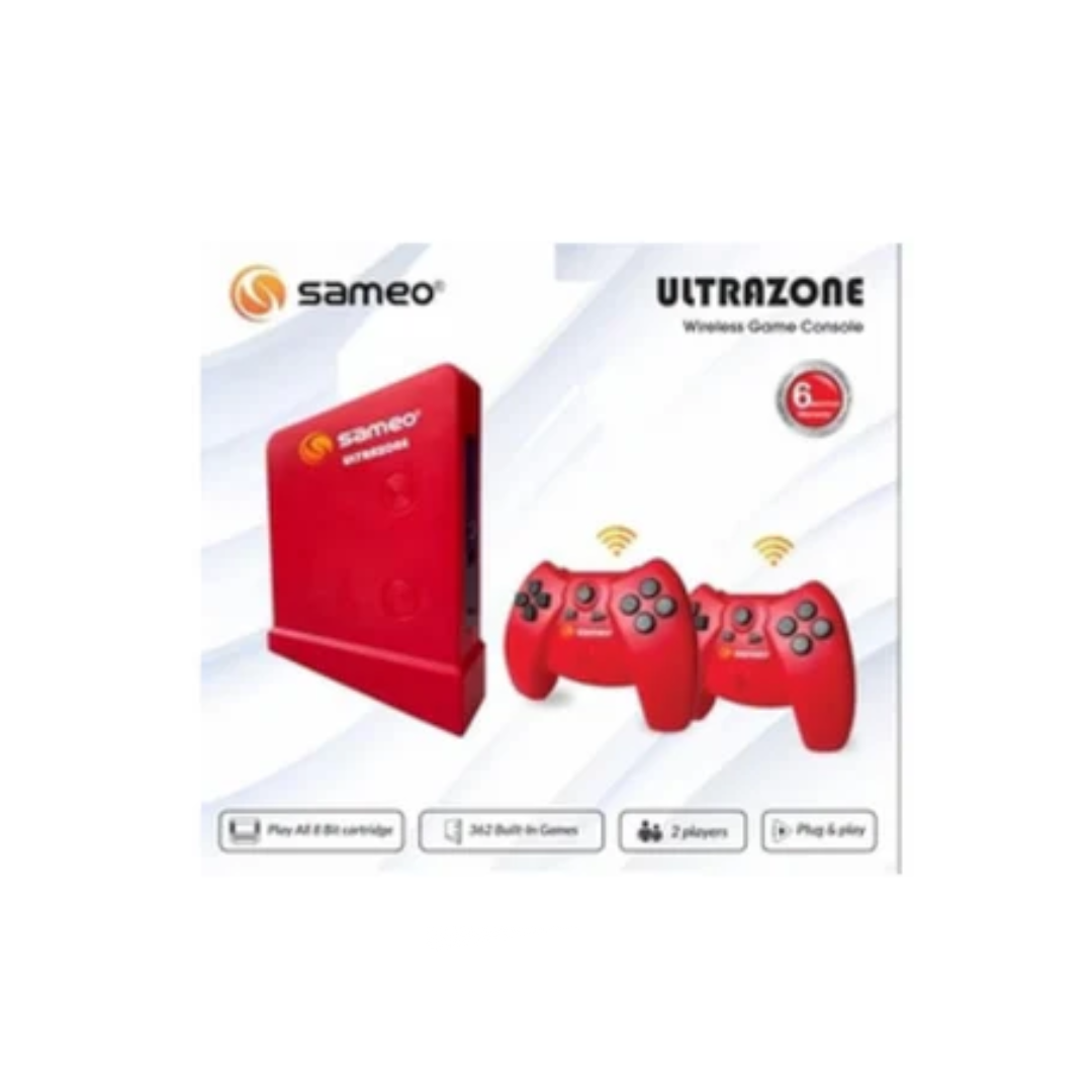 Sameo ULTRAZONE Wireless 8 Bit Game Console for TV with Cordless 2 Joysticks Handheld Gaming Console (Red)