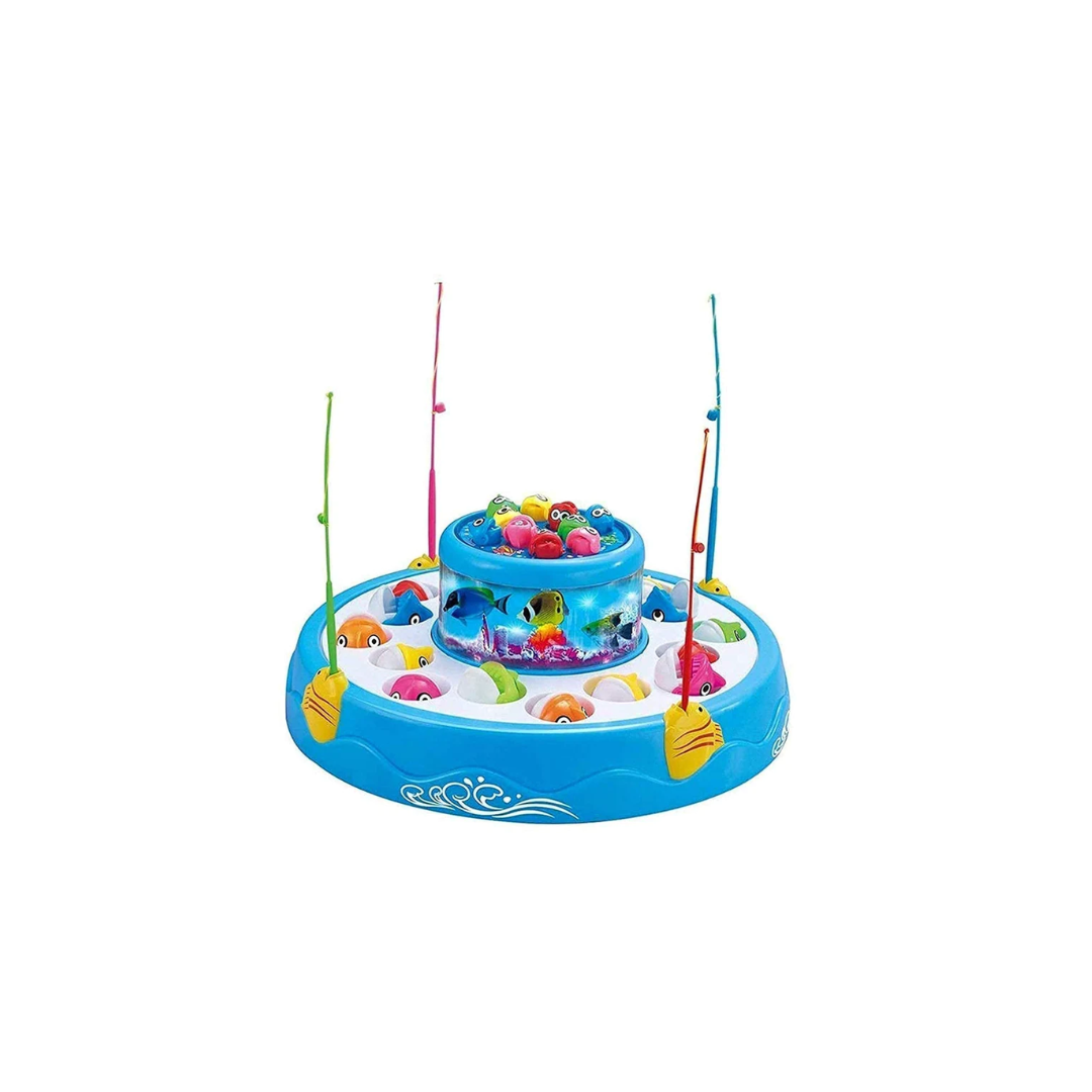 Rainbow Toys gogo Fishing Game for Kids Double Layer Rotating Magnetic Hooks Fishing Fish catching Game for Kids Play