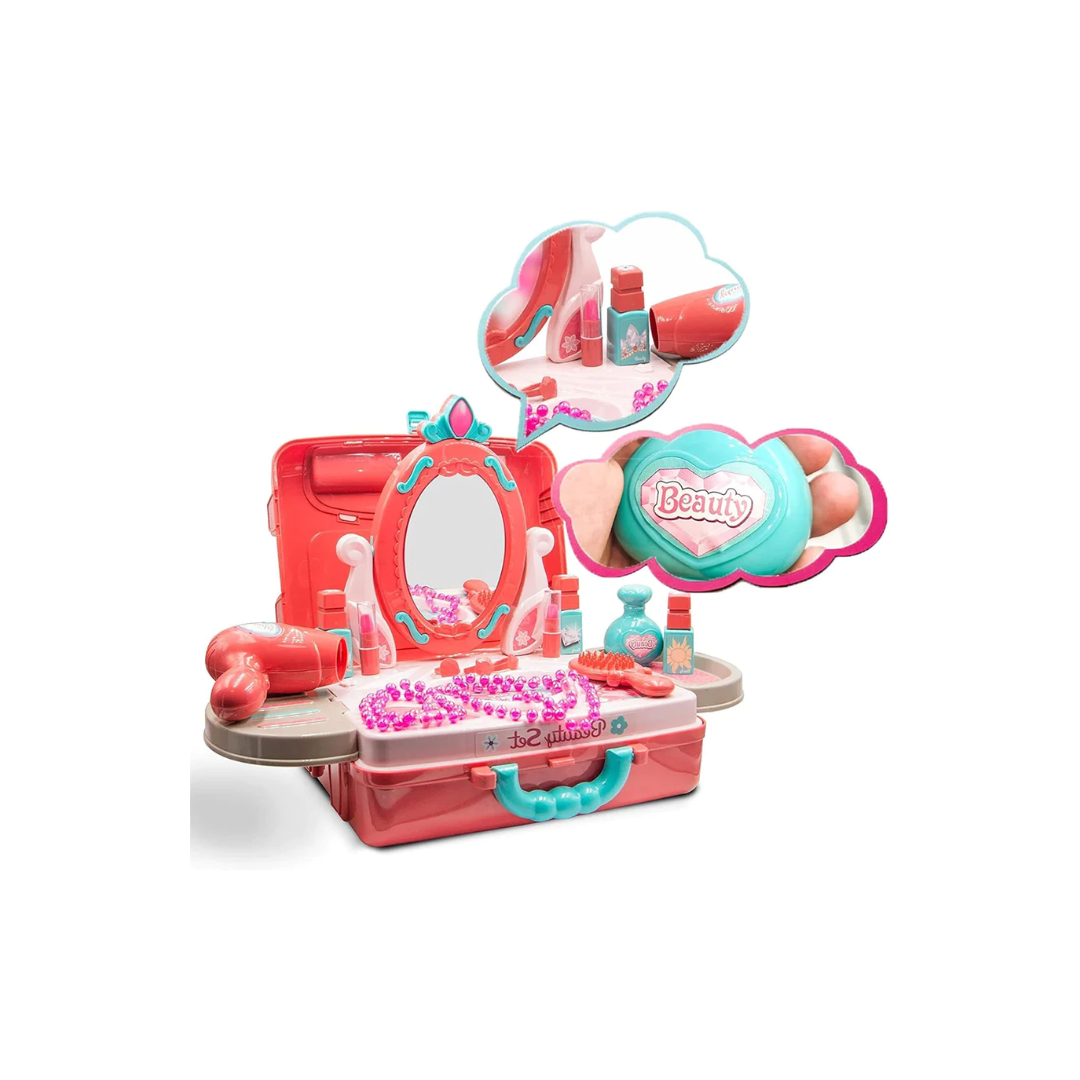 Rainbow Toys Beauty Set for Kids Girls 3 in 1 Make Up Suitcase Kit