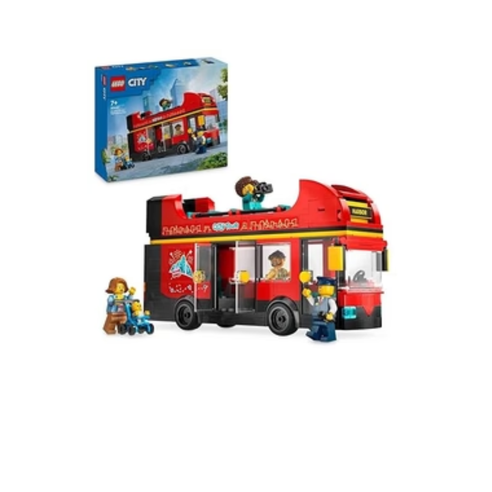 LEGO City Red Double-Decker Sightseeing Bus Toy 60407 (384 Pieces)