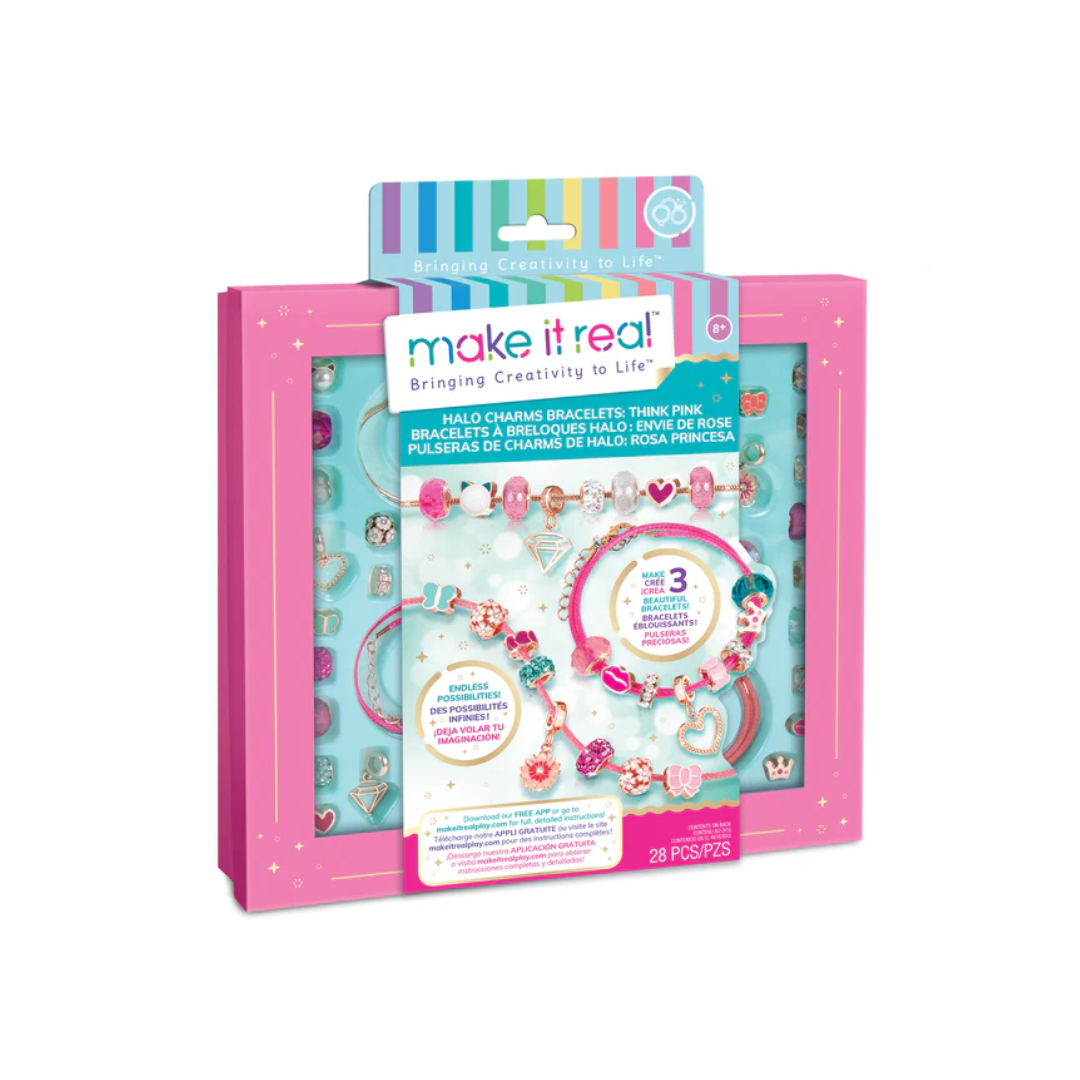 Make It Read Halo Charms Bracekets Think Pink