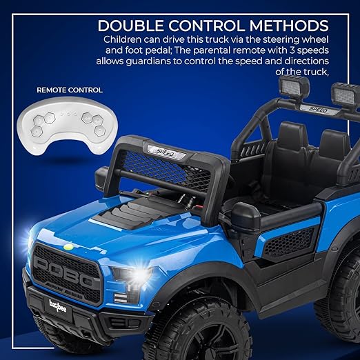 Rainbow Toys Battery Operated Car Jeep Rechargeable Car Electric Jeep for Kids Blue