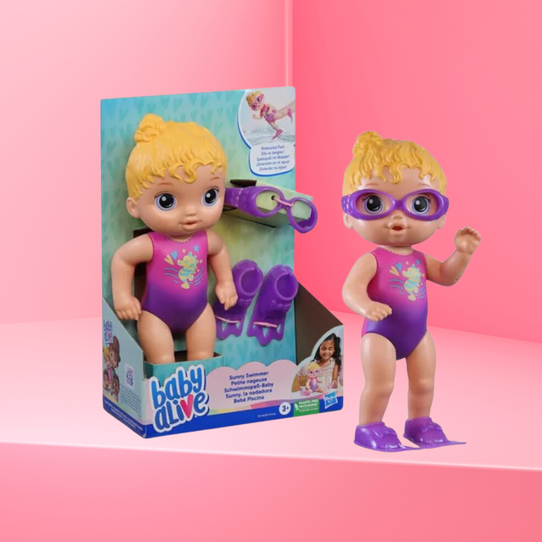 Hasbro Baby Alive Sunny Swimmer Doll, 10-Inch