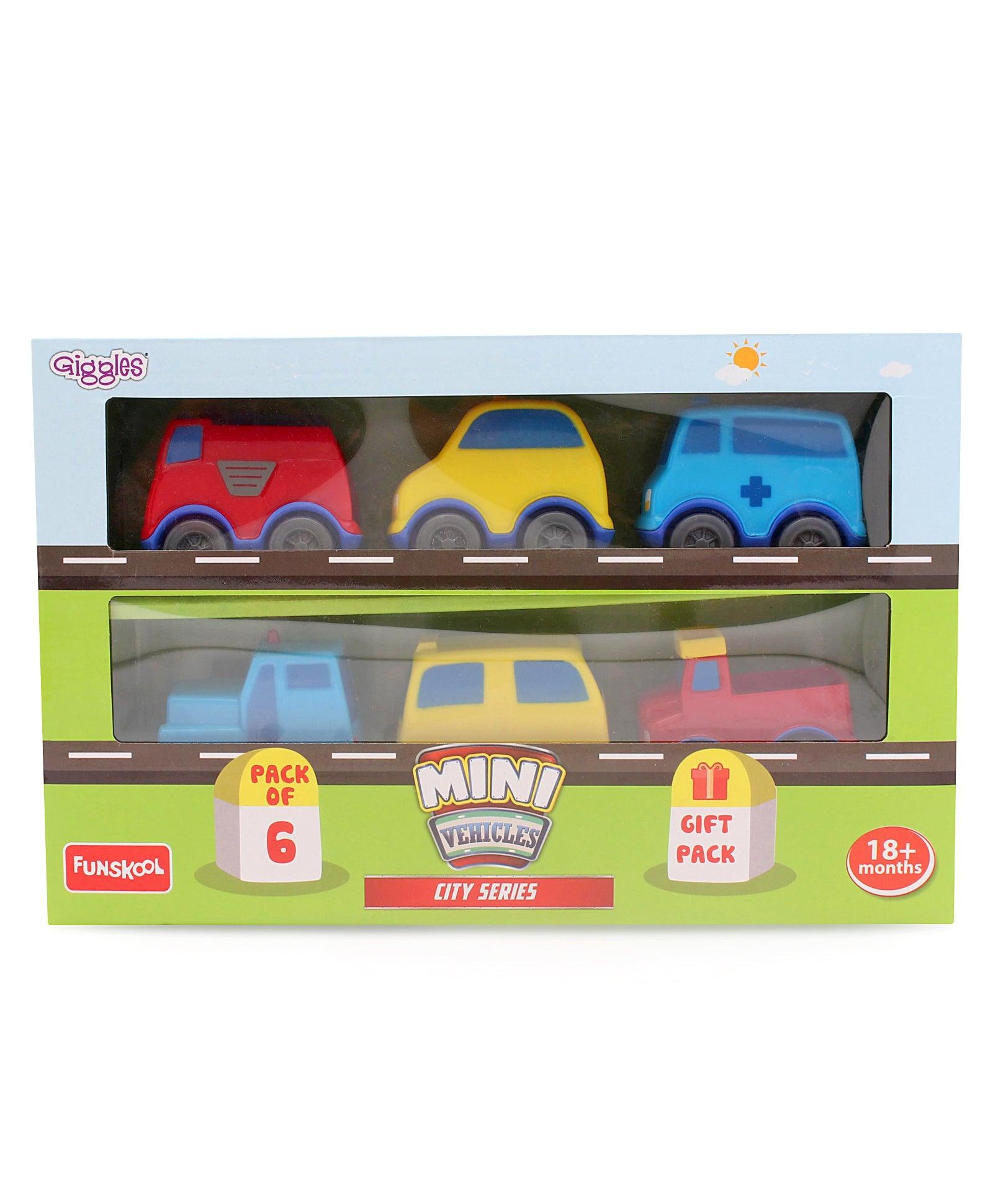 Funskool Giggles Mini Vehicle City Series Gift Pack of 6 for Ages 2+