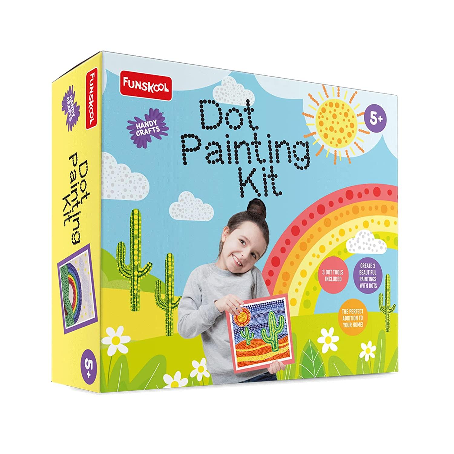 Funskool Funskool Handycrafts Dot Painting Learn The Art of Painting with dots Activity Kit for Ages 5+