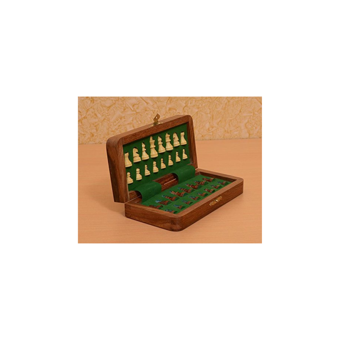 Chessbazaar Indian Traveling Folding Magnetic Chess Set 7 X 7 Inches