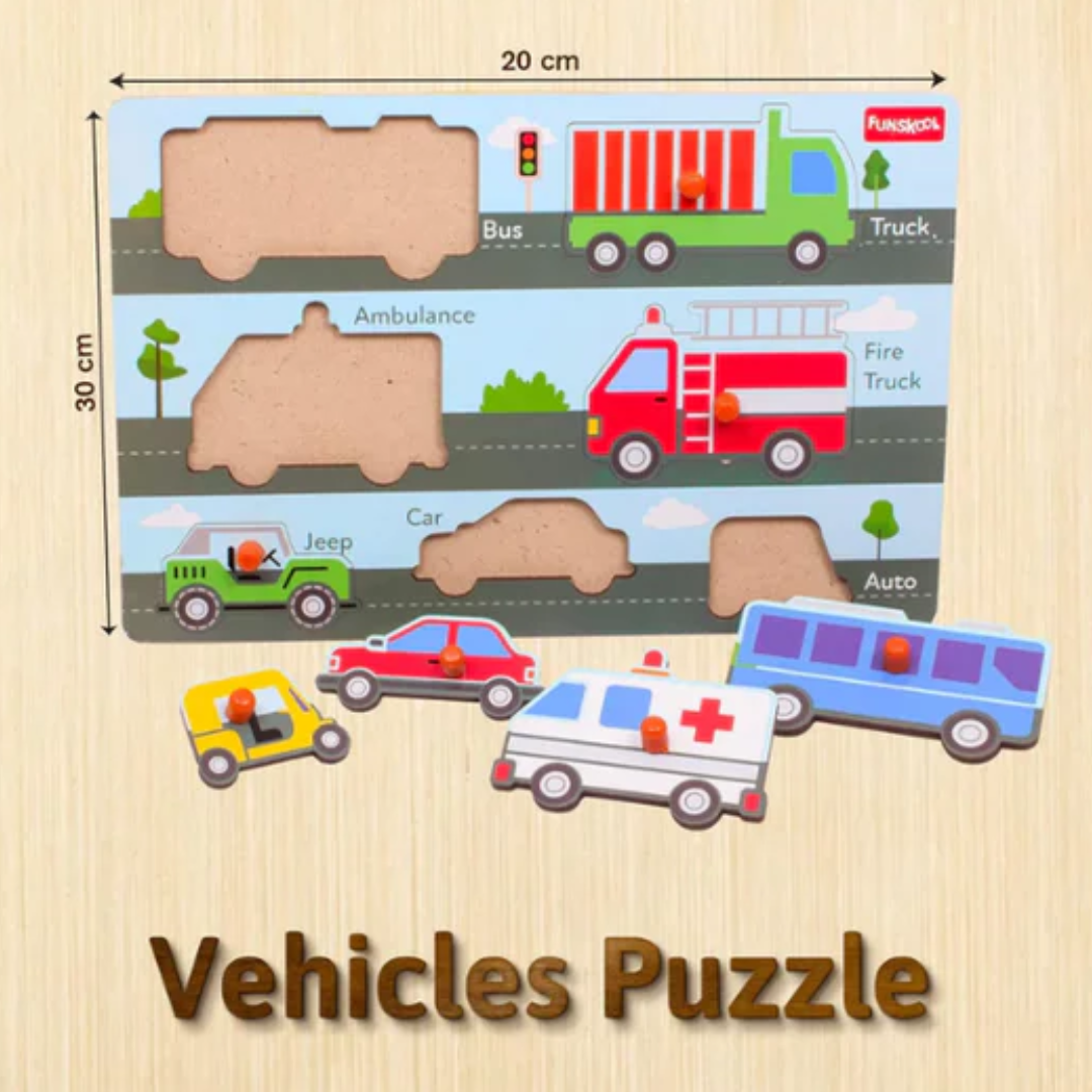 Funskool Wooden Puzzle Vechile