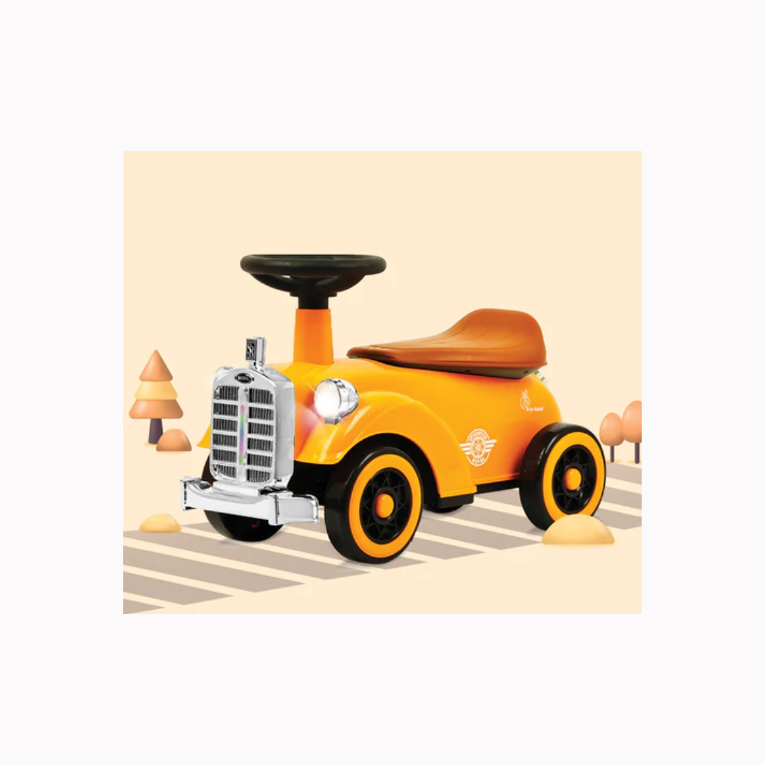 R for Rabbit Speedster Royal Ride on Car For Kids Orange Brown