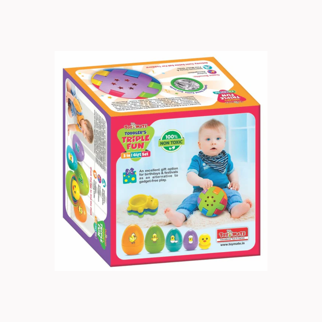 Toymate Toddler’s Triple Fun – 3-in-1 Gift Set | Educational Baby Toy Set