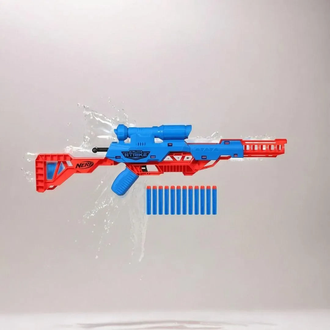 Hasbro Nerf Alpha Strike Wolf LR-1 Blaster with Targeting Scope ,12 Official Nerf Elite Darts