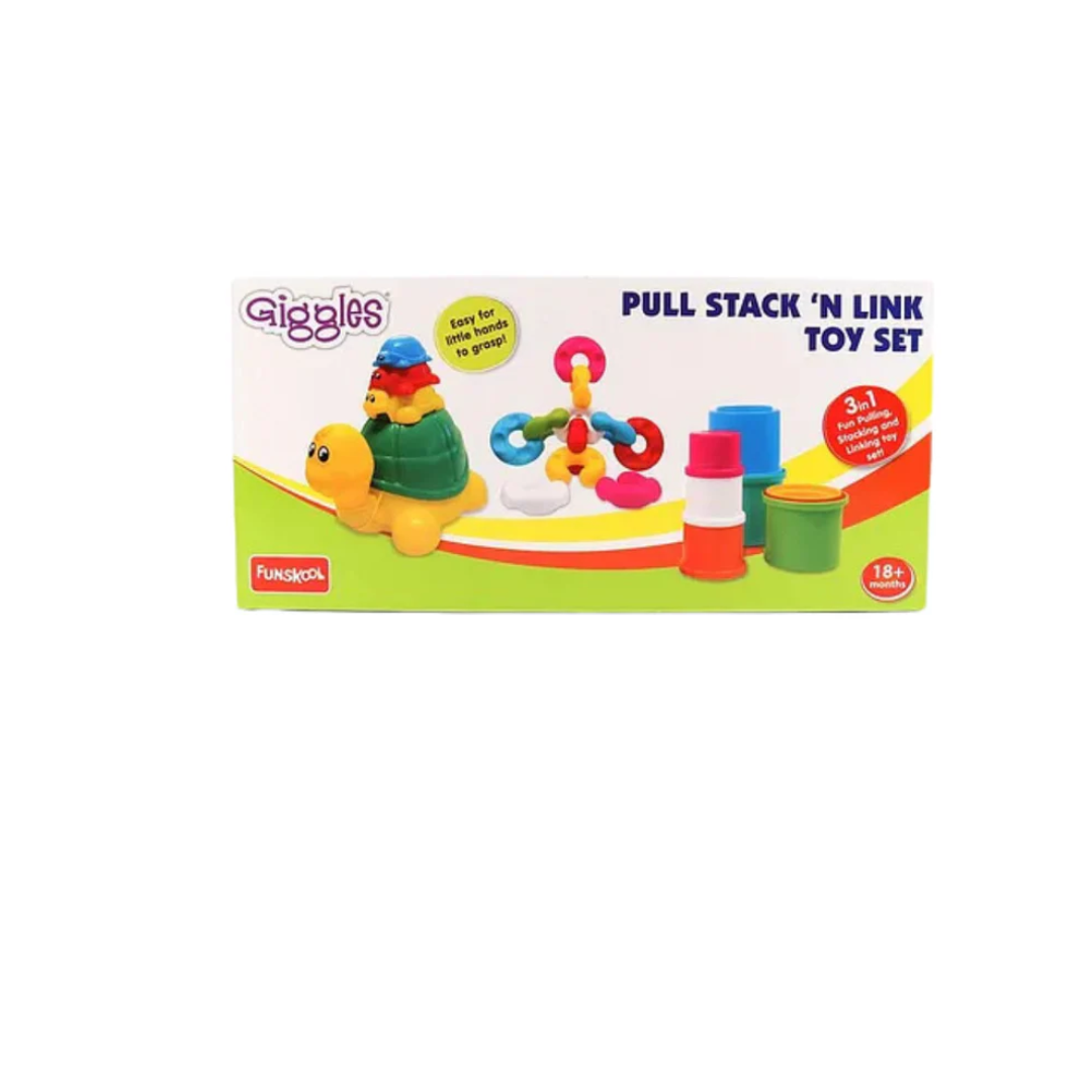 Funskool Giggles Pull Stack And N Link Toy Set