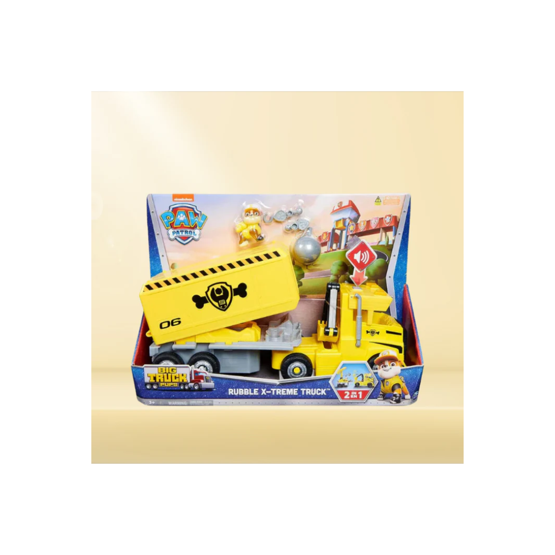 Win Magic Paw Patrol Rubble Big Rig Vehicle with Collectible Action Figure