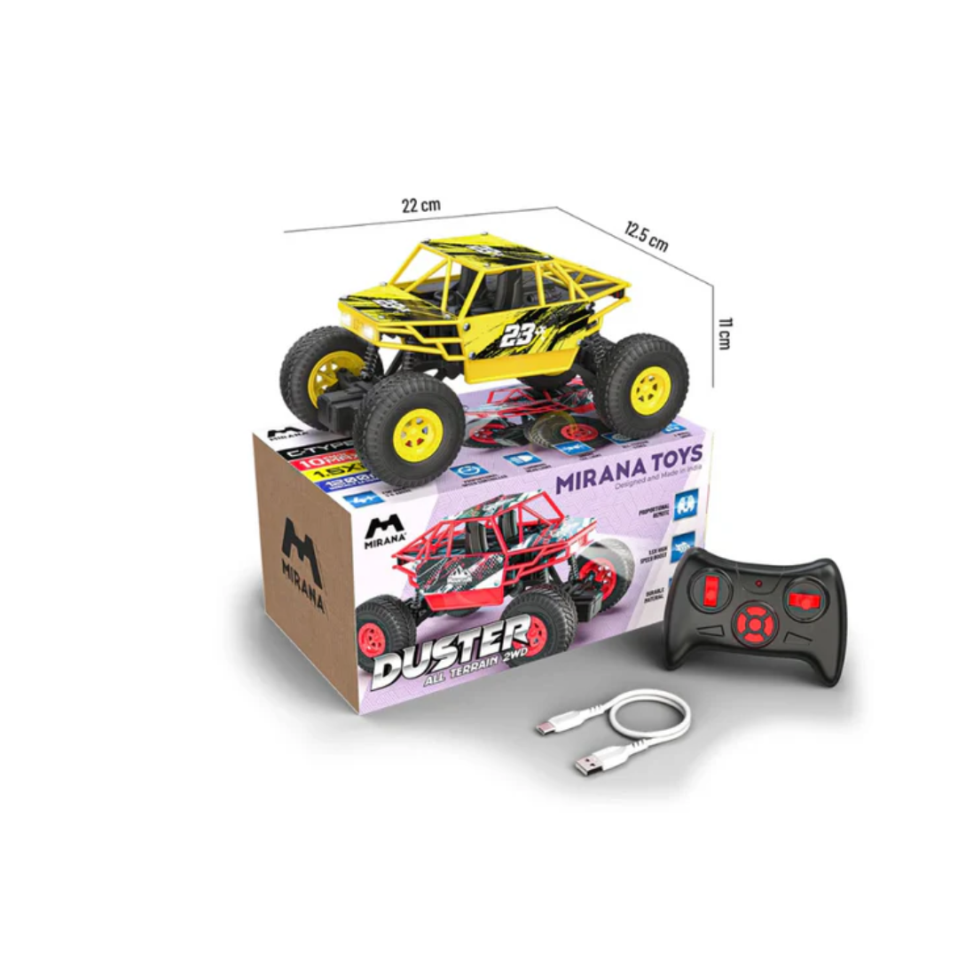 Mirana Duster RC Car ATV RC Car with Nitro Boost 2WD Rock Crawler Yell Rainbow Toys