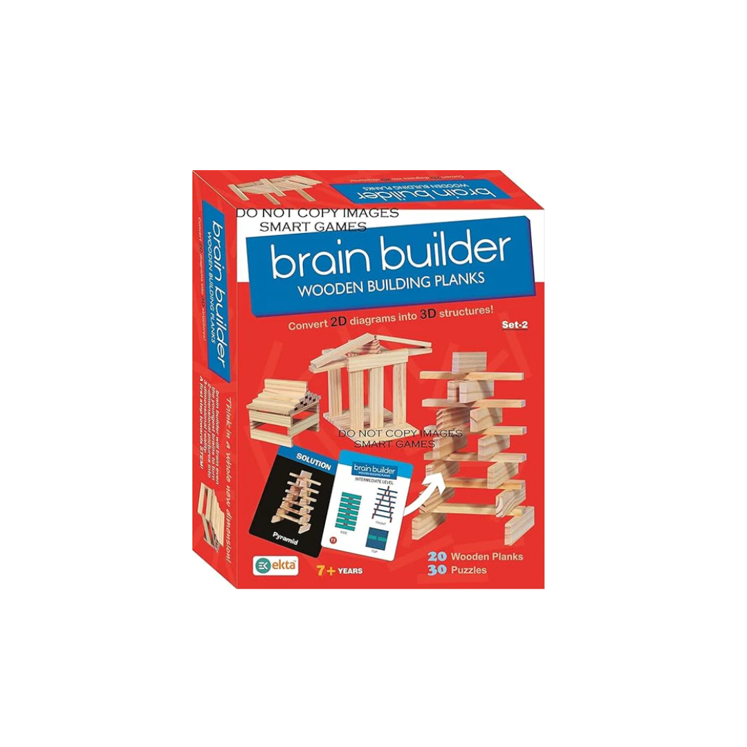 Ekta Brain Builder Wooden Building Set-2 (50 pieces)
