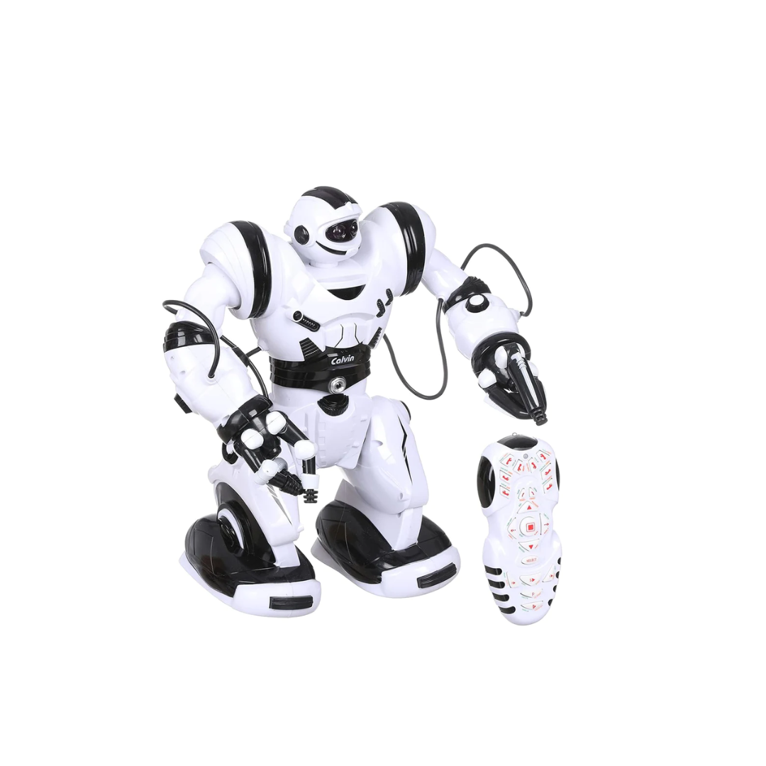 Robot Wisdom 28091 Hero Return Calvin Robot with Remote Control, White & Black