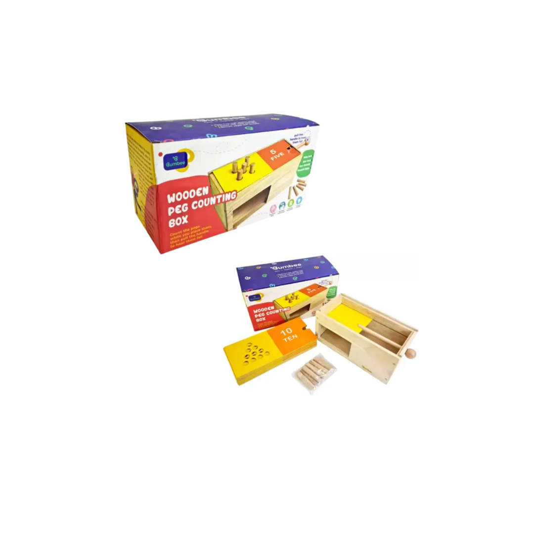 Bumbee Wooden Peg Counting Box  (Multicolor)