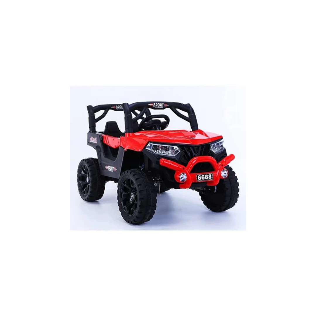 Rainbow Toys Battery Operated Jeep for Kids Mahroon Red Color