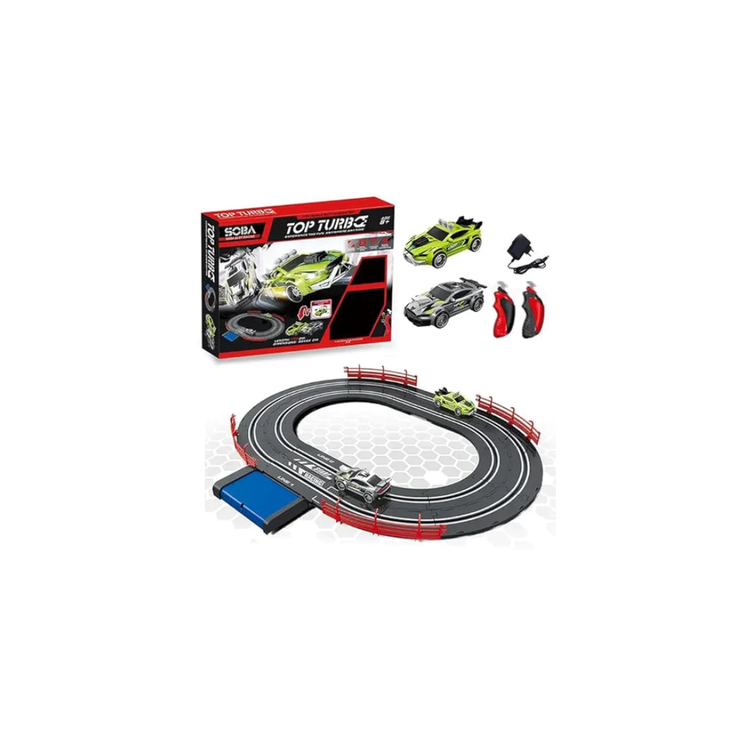 Electric High-Speed Slot Car Race Track Set Dual Race Track with 2 Slot Cars