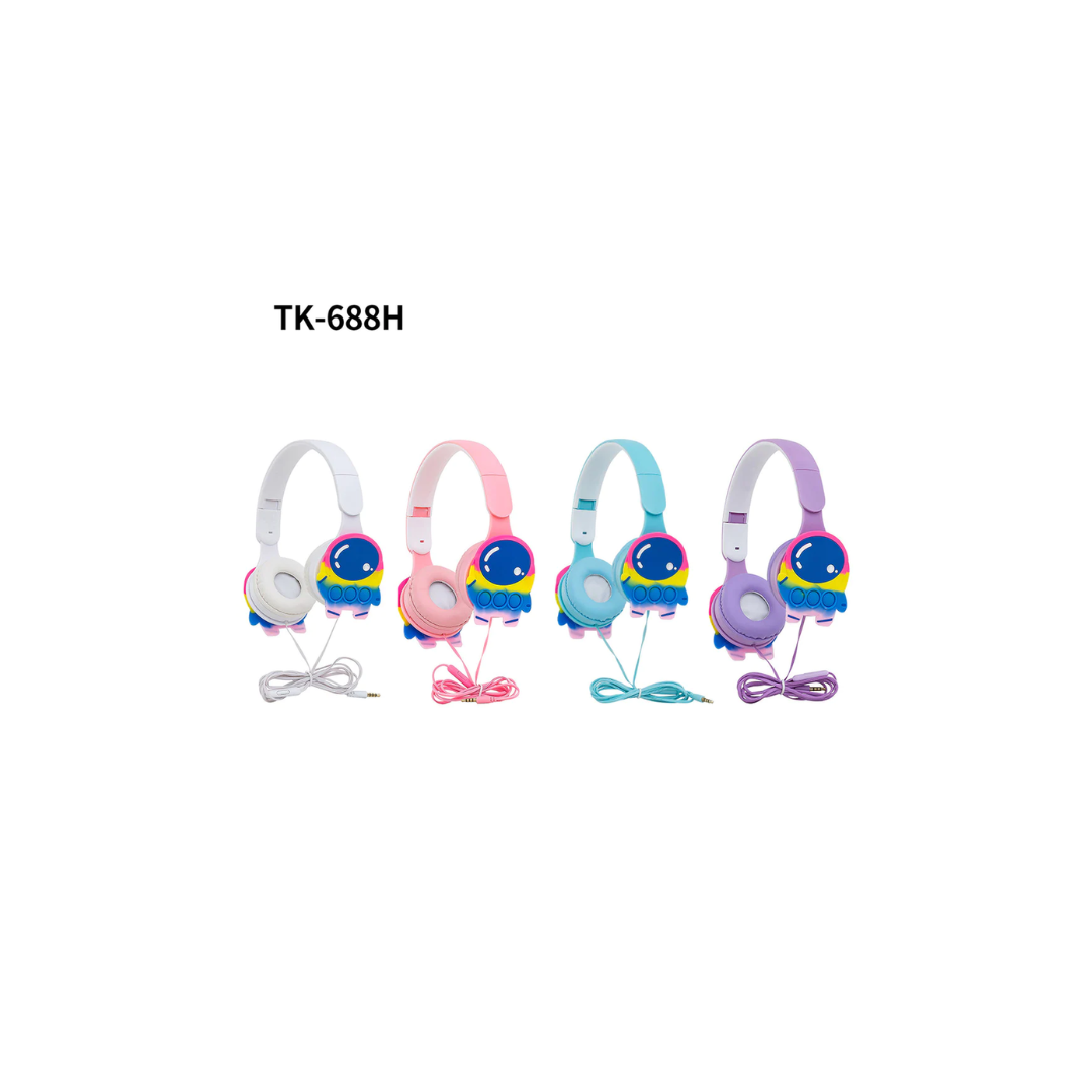 Rainbow Toys TK-688H Space Cartoon  Wire Controlled Foldable Headset Assorted Color
