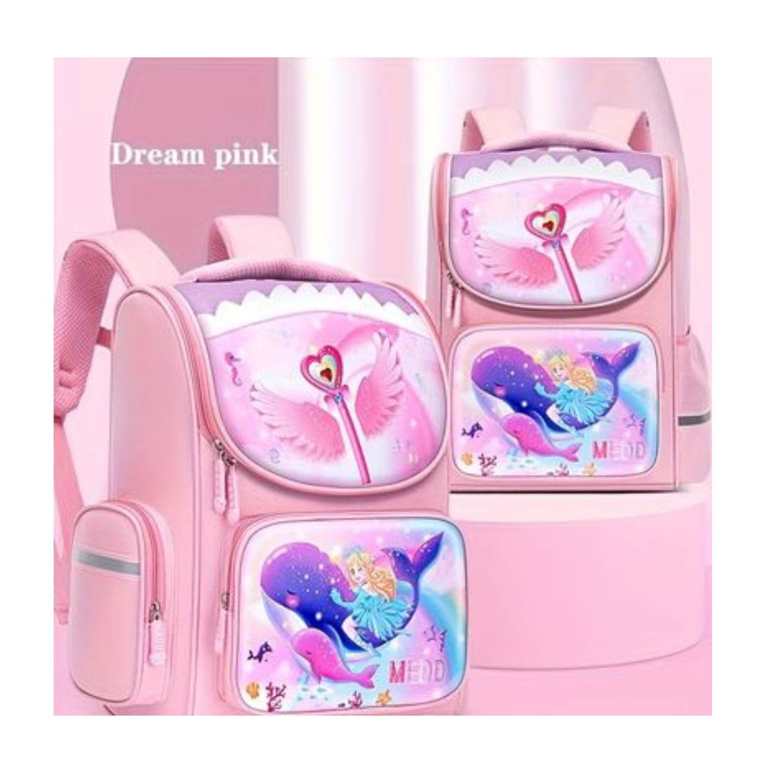 Little kids Unicorn Whale Backpack (Multi Colour) 16 INCH