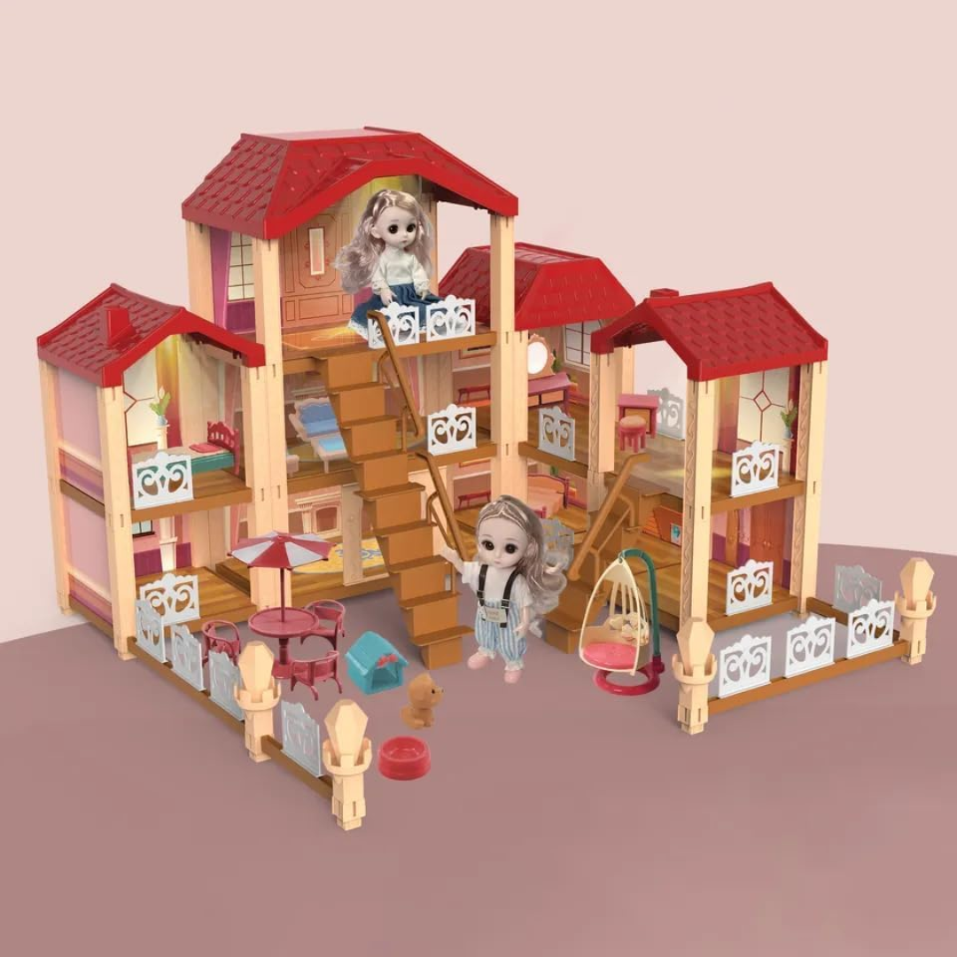 Rainbow Toys Classic Doll House Sweet Family DIY Assembled Luxury Villa Girls Gift Dreamhouse