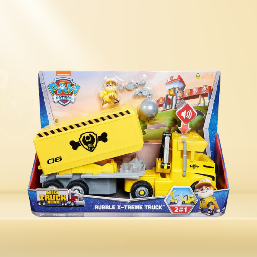 Win Magic Paw Patrol Rubble Big Rig Vehicle with Collectible Action Figure