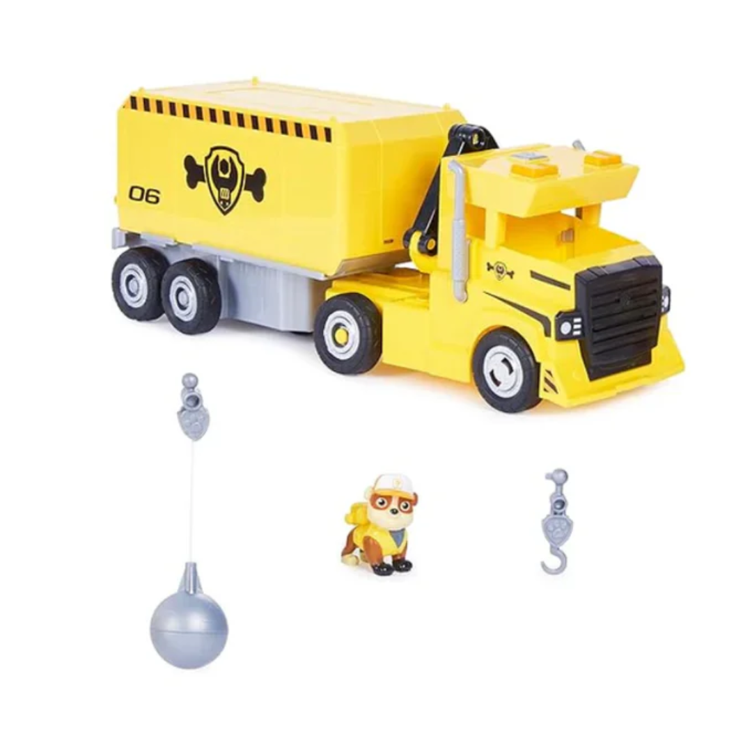 Win Magic Paw Patrol Rubble Big Rig Vehicle with Collectible Action Figure
