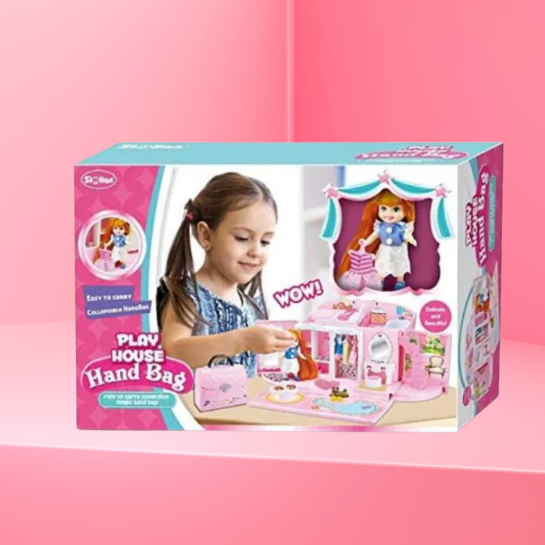 Rainbow Toys  Doll House Playset with Hand Bag, Multicolour