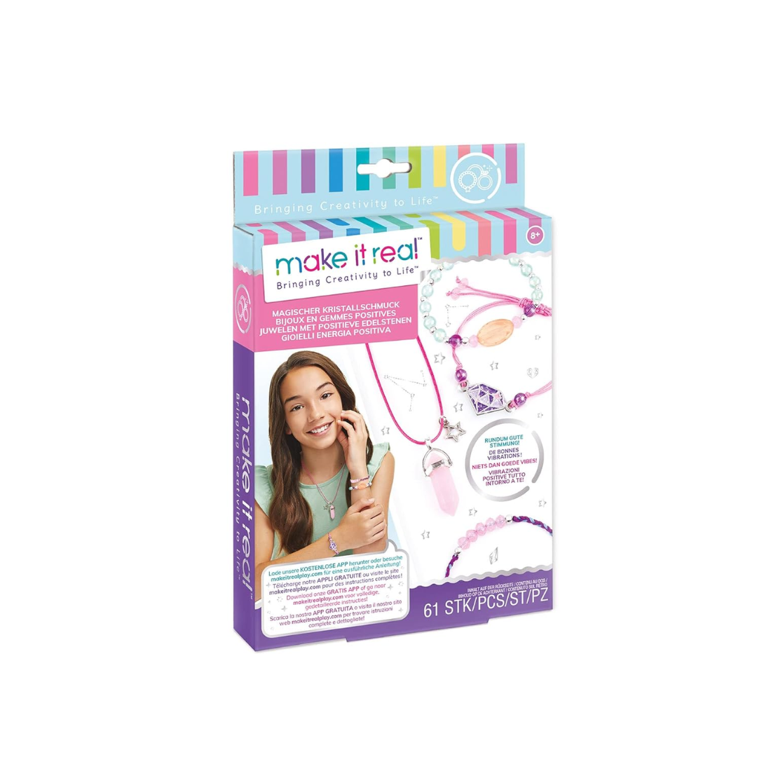 Make It Real Positive Gems Jewelry Create Charm Bracelets, Pendants, Bacelet 49 Assorted Beads