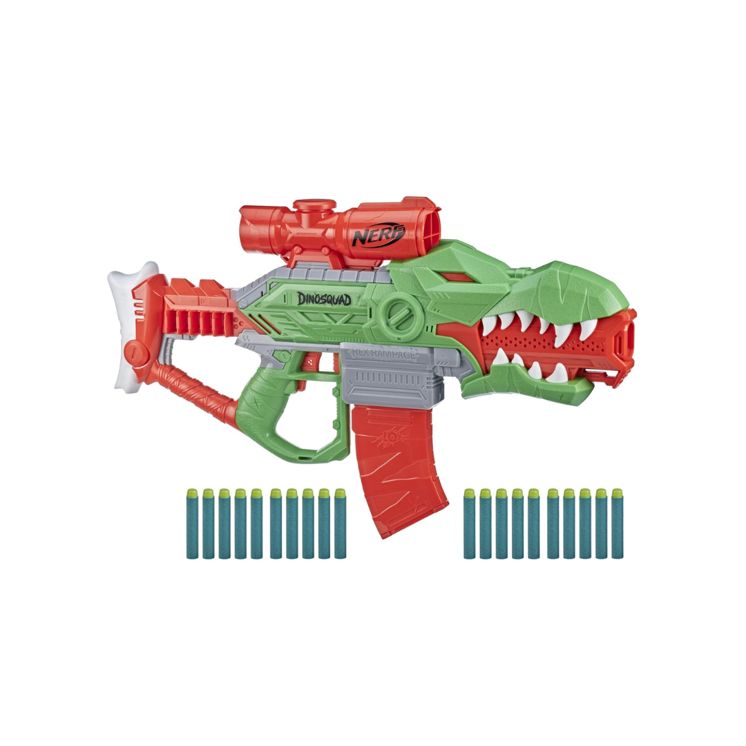 Hasbro Nerf Dino Squad Rex-Rampage Motorized Dart Blaster, 10-Dart Gun