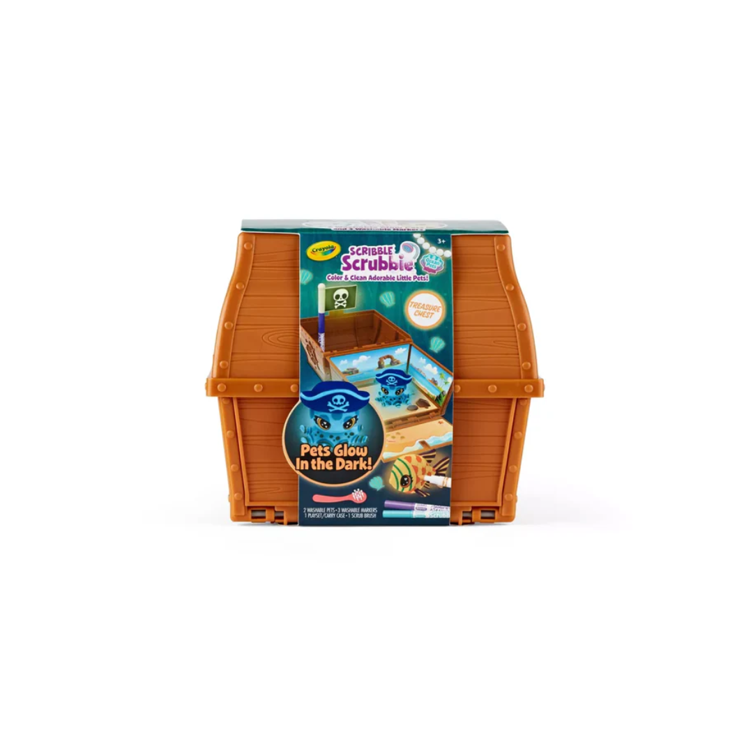 Crayola Scribble Scrubbie Ocean Pets Glow Treasure Chest Activity Kit