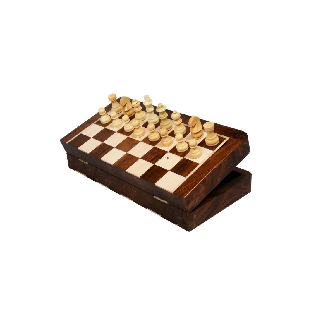 Chessbazaar Indian Traveling Folding Magnetic Chess Set 7 X 7 Inches