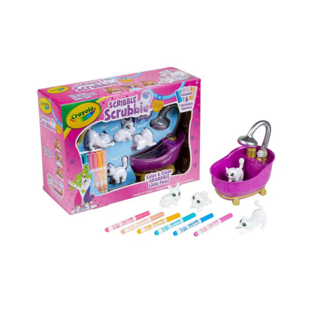 Crayola Scribble Scrubbie Pets Scrub Tub Animal Toy Set, Gift for Kids
