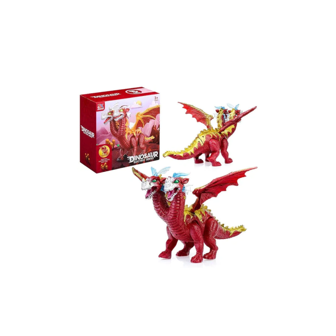 Rainbow Toys Dragon Dinosaur With Wings Light Sound And Movement, Dragon 2 Heads light, sound, movement of wings