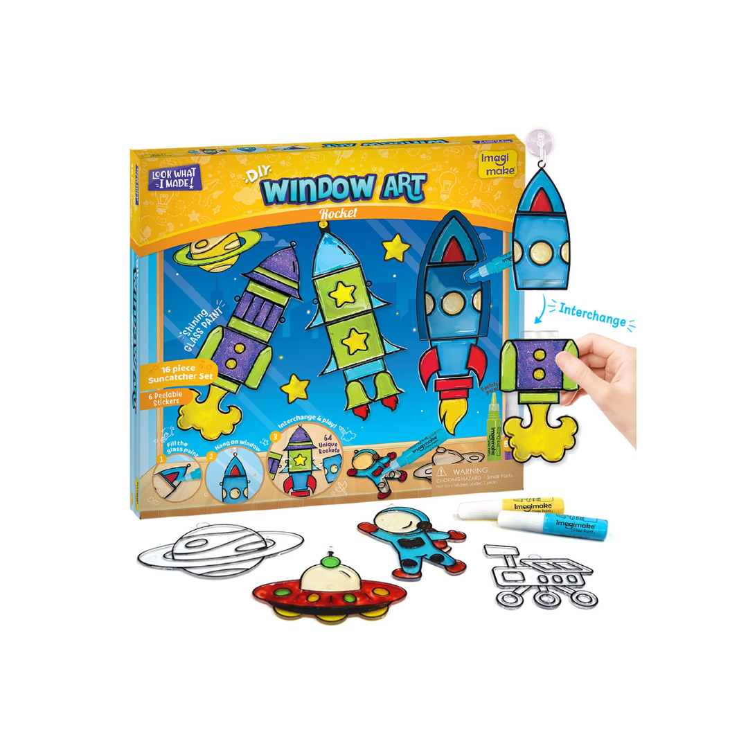 Imagimake Window Art Puzzle Rocket
