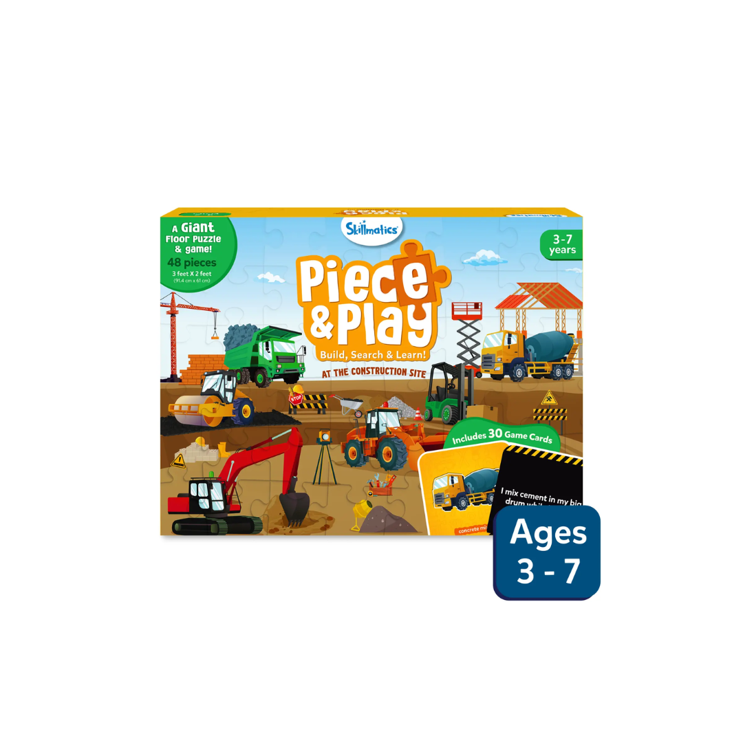 Skillmatics Piece & Play Construction Site Floor Puzzle & Game