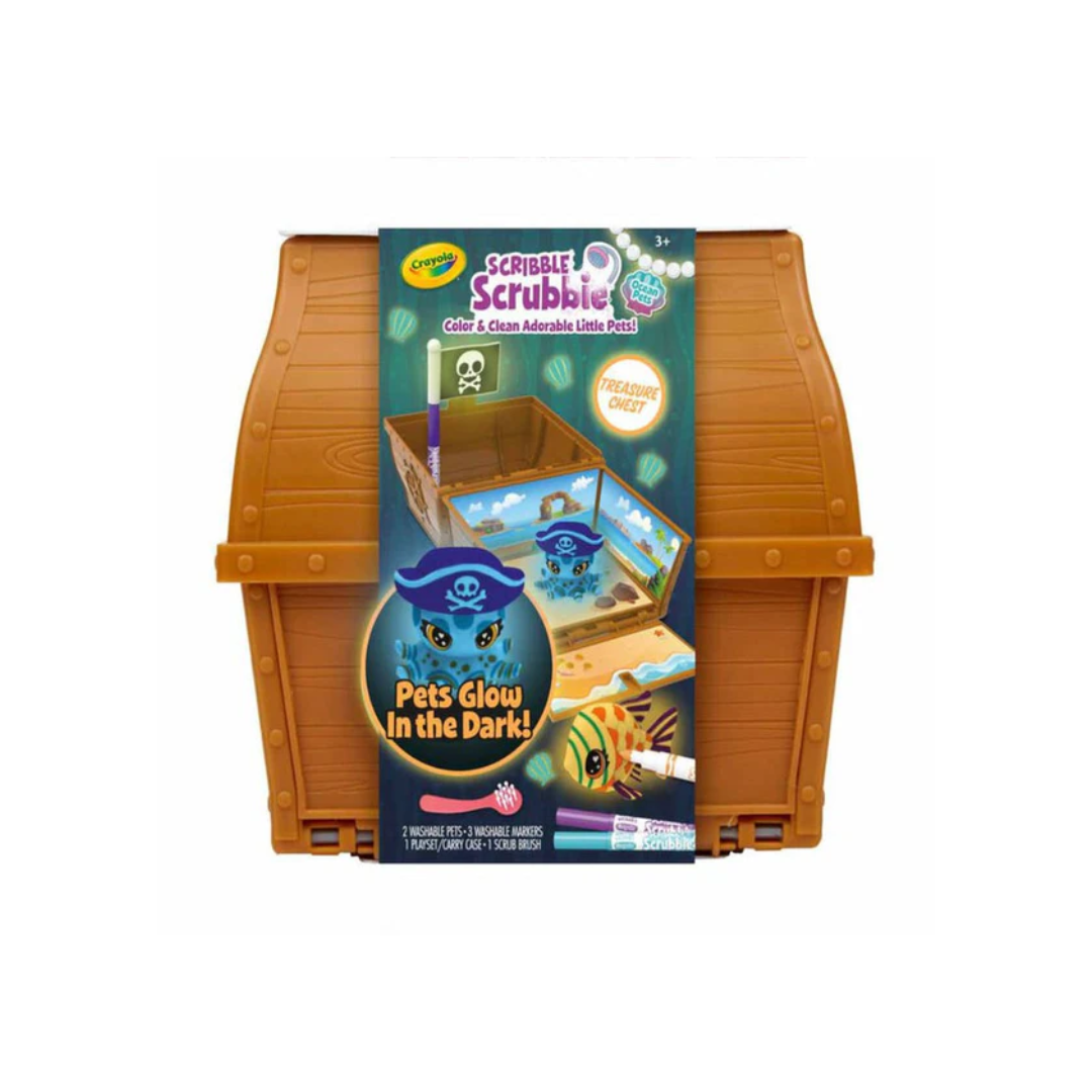 Crayola Scribble Scrubbie Pets Glow Ocean Treasure Chest Playset