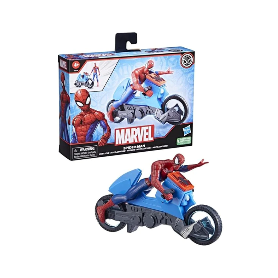 Hasbro Marvel Spider-Man Web Cycle Toy 6-Inch-Scale Collectible Spider-Man Action Figure