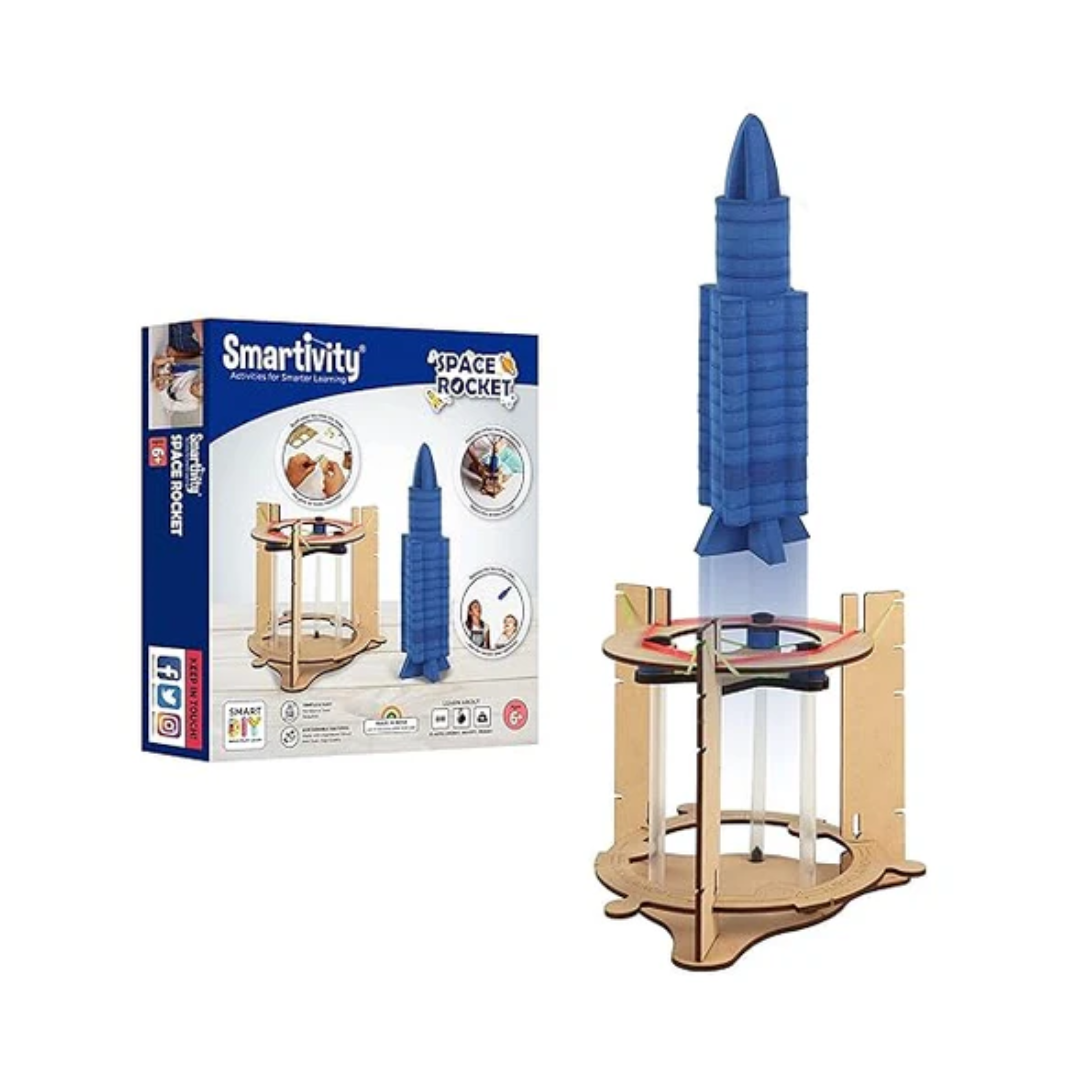 Smartivity Space Rocket Blast-off Action STEM Toy, Educational & Construction based DIY Fun Activity Game