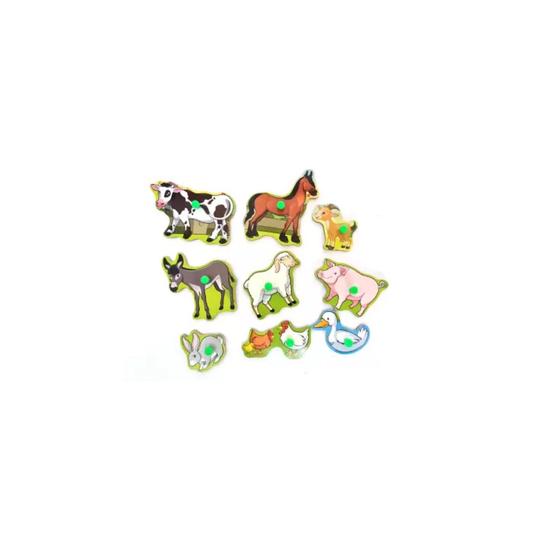 Bumbee Wooden Wild Animals Board Puzzle