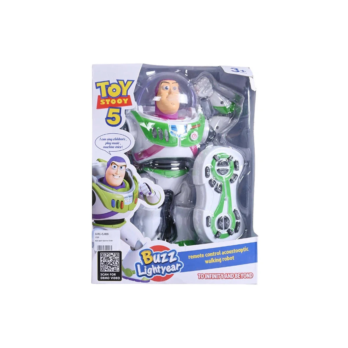 Disney Pixar Toy Story 5 Buzz Lightyear Remote Control Walking Robot Musical RC Action Figure with Lights & Sounds
