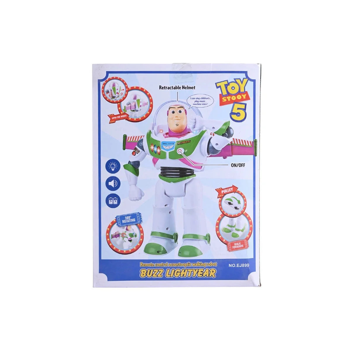 Disney Pixar Toy Story 5 Buzz Lightyear Remote Control Walking Robot Musical RC Action Figure with Lights & Sounds
