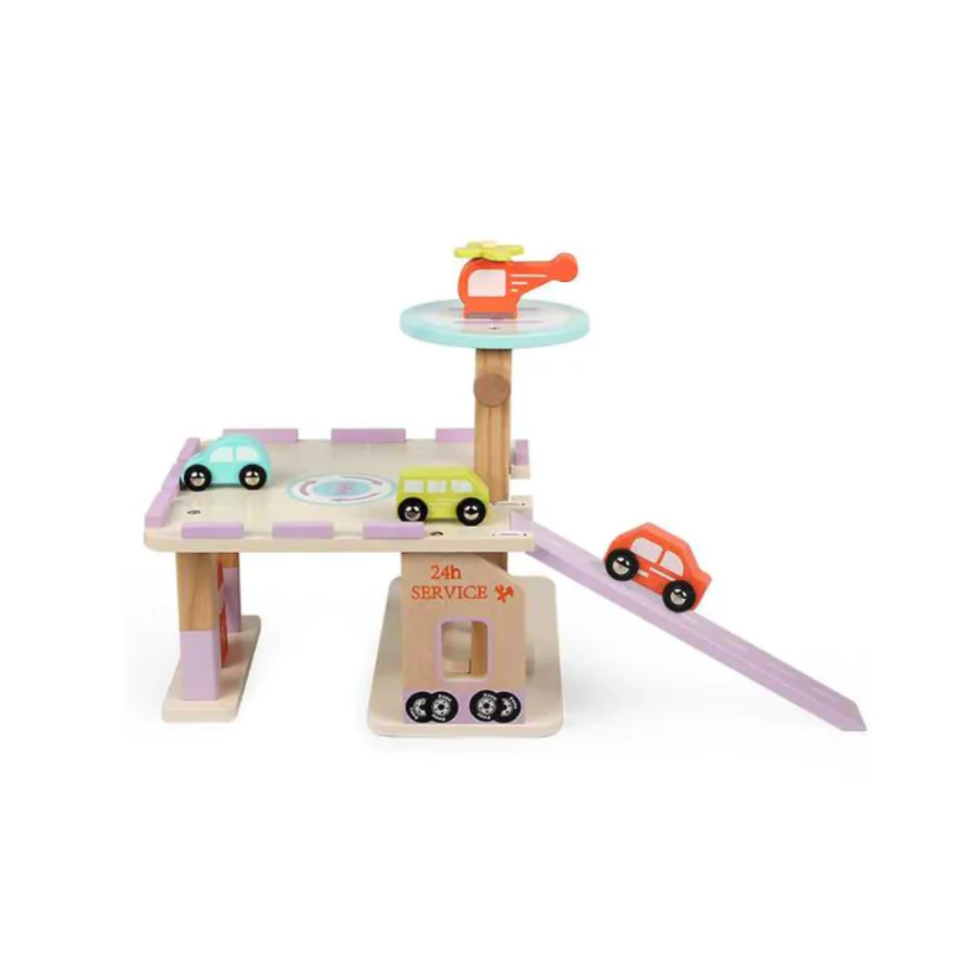 Rainbow Toys Wooden Parking Lot